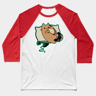 Game Paused Tacos Loading Cat Sticker Baseball T-Shirt